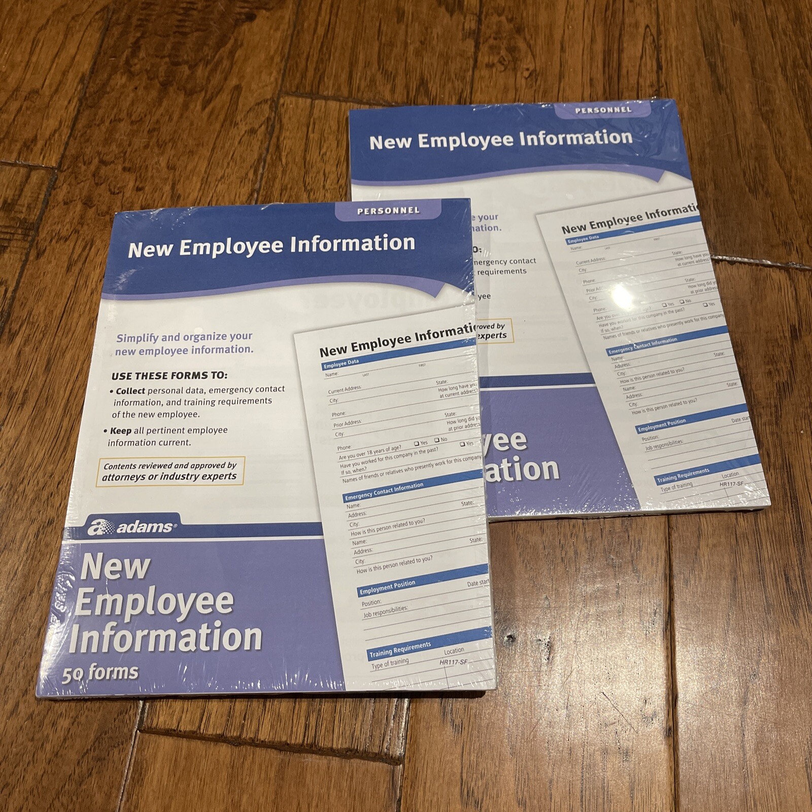 Adams New Employee Information Forms, 50 Sheets HR117-SF Lot Of 2 Employment NEW