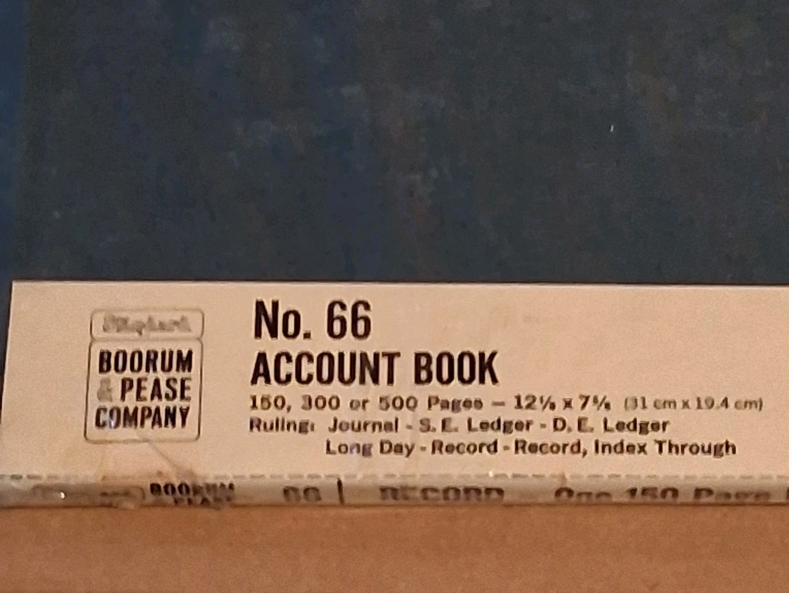 Lot Of 2 Boorum & Pease No 66 Account Book Green 150 Pages 12 1/8″ x 7 5/8″‘