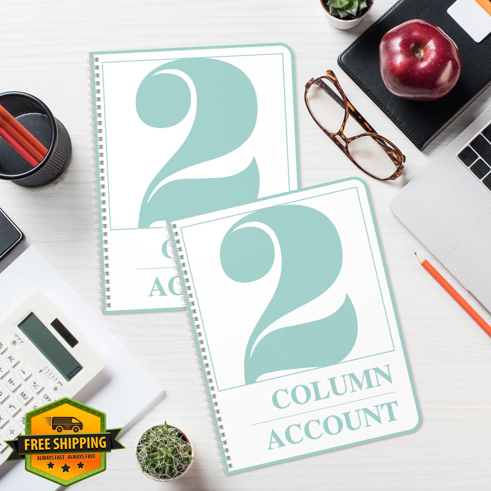 Sayglossy Ledger Books 2 Column 8.5×11
