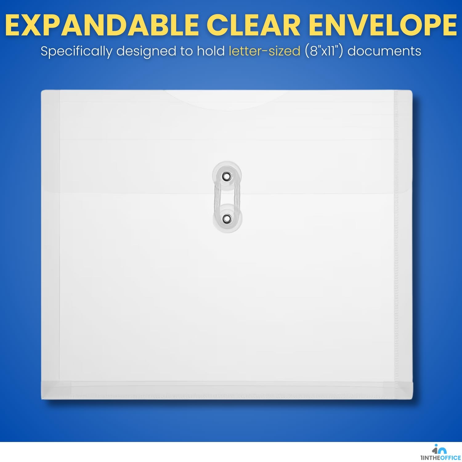 1InTheOffice Poly Envelopes Expandable Plastic Clear Envelope One Size,