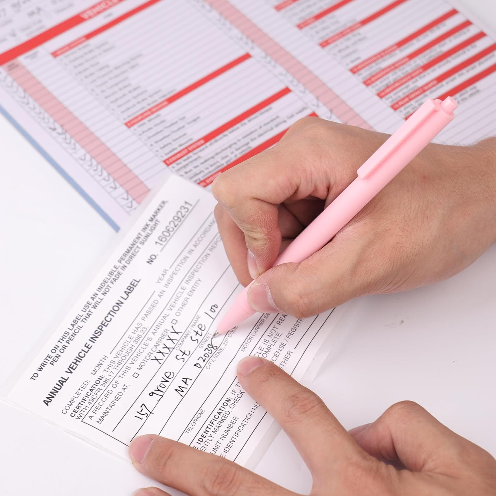 15-Pack Vehicle Inspection Report Forms Carbonless 3-Ply Hardboard Labels FMCSA