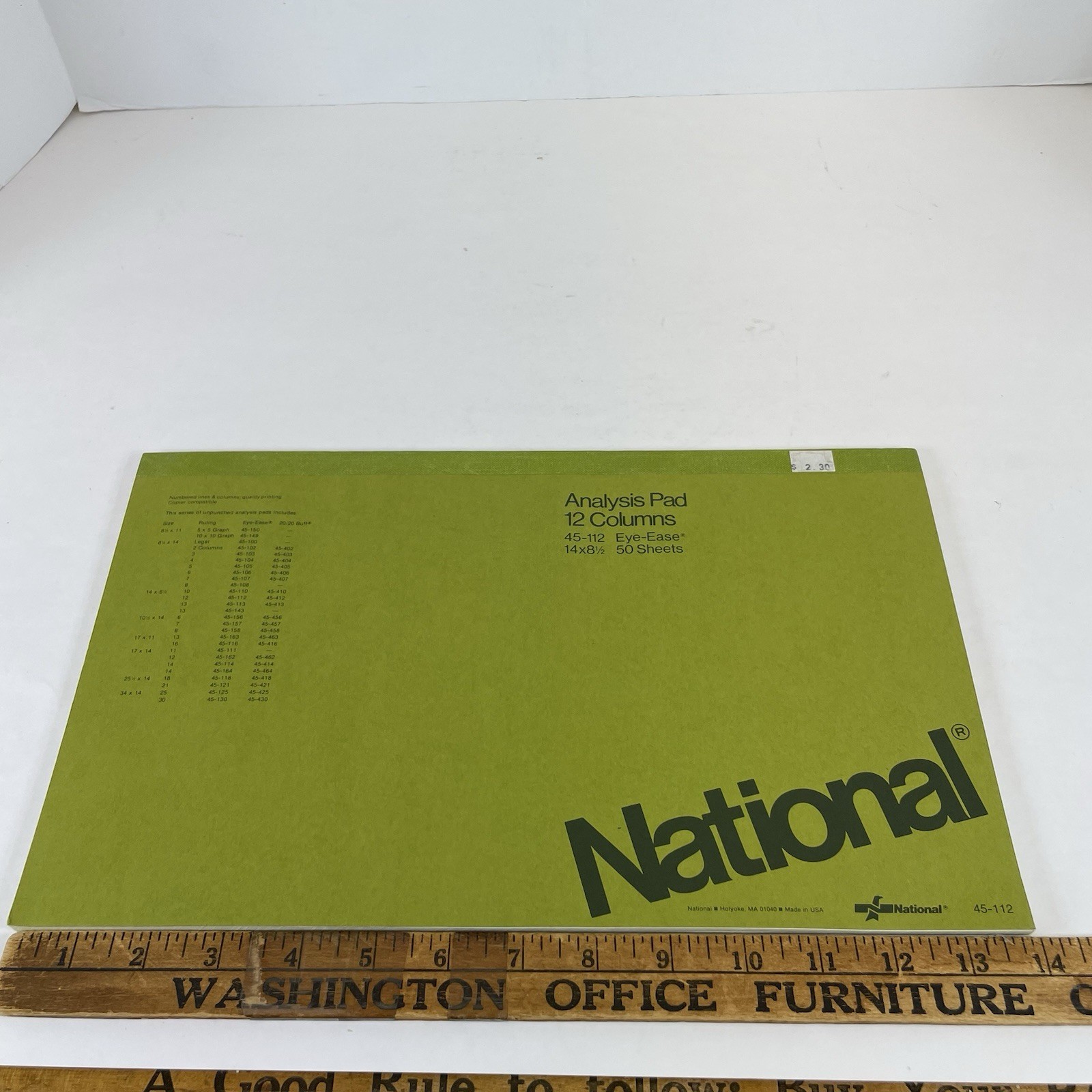 NATIONAL Analysis Pad 12 Column Paper 14 X 8.5″ refill 50 Sheets 45-112 NEW