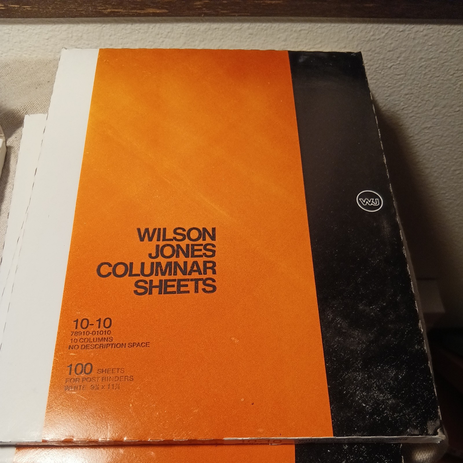 Wilson Jones 100-10-10 Column Sheets 9 1/4 x 11 7/8 Post Binder Vintage