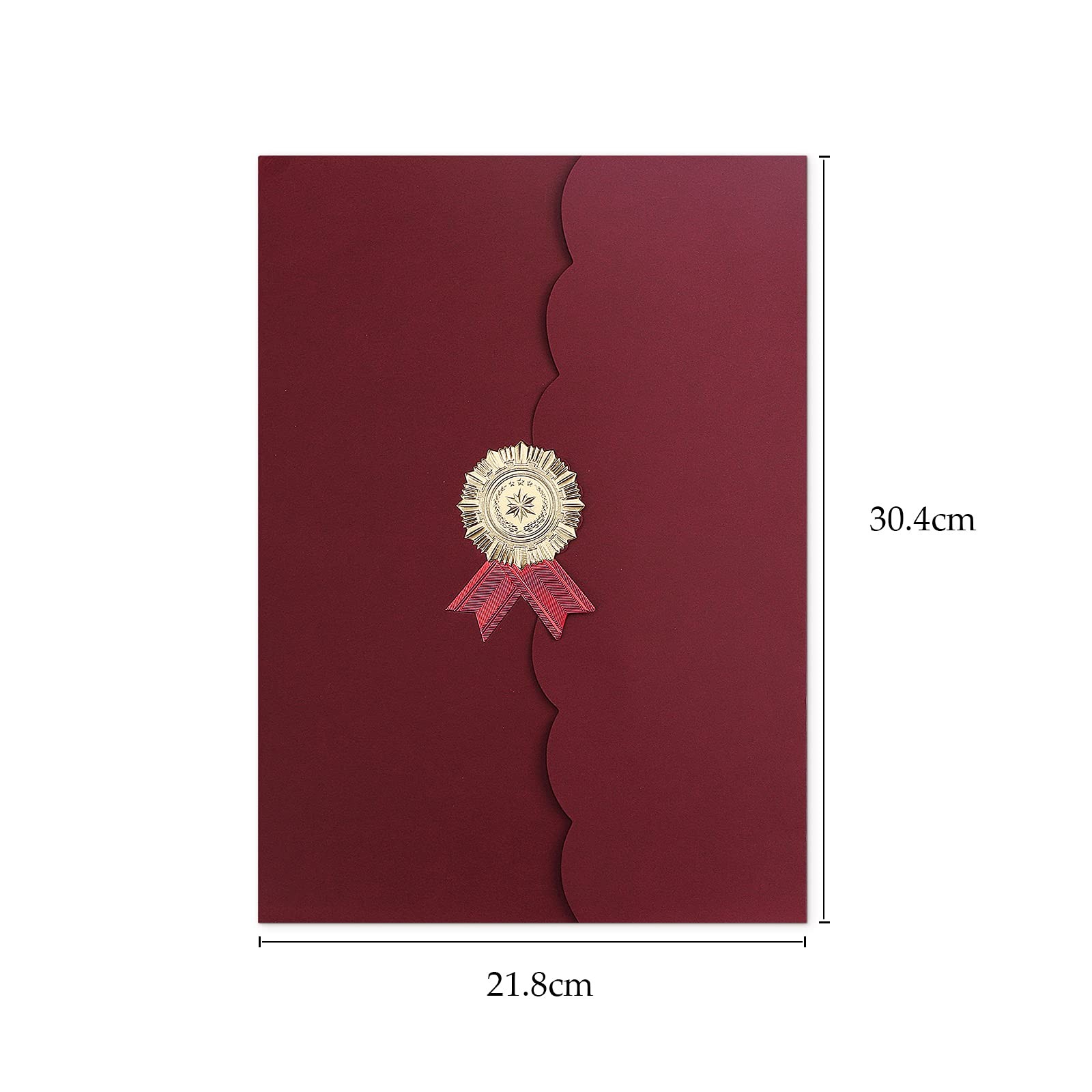 5Pack Tri Fold Certificate Holders for A4 Letter 12×8.6in, Wine Red