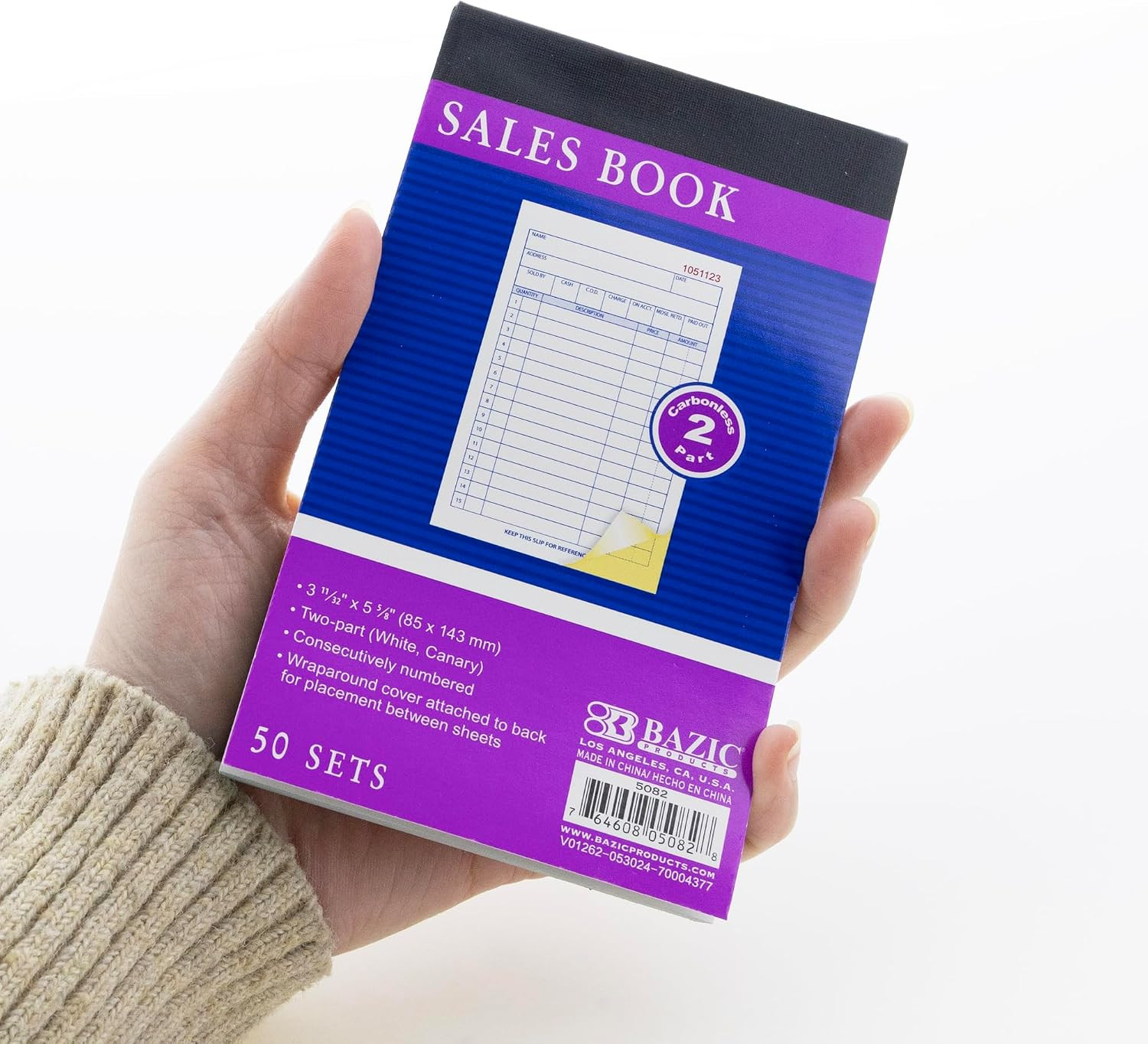 General Purpose Sales Book, 50 Sets, 4-Pack | 50 Numbered 2-Part
