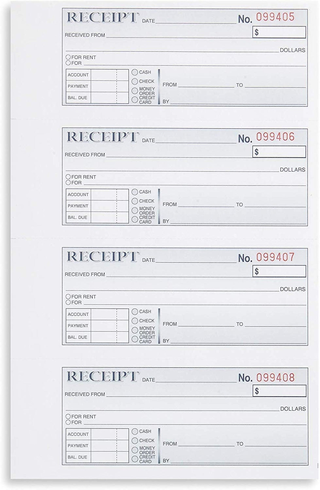 Blue Summit Supplies Triplicate Receipt Book, 100 per Book, 500 Total, 5 Pack…