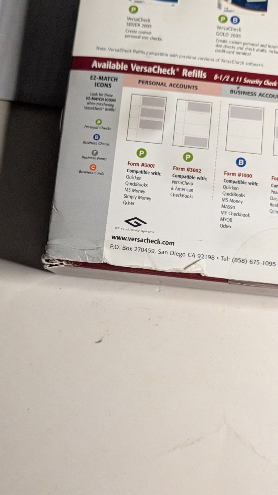 VersaCheck Blank Business Checks Refills Form 3000 Prestige 750 Checks 250 Sheet