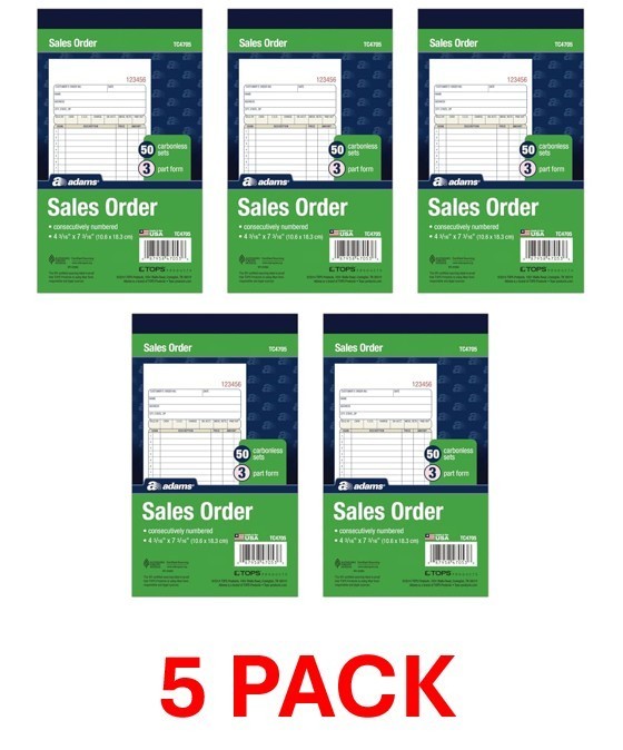 Adams TC4705 Sales Orders – 50 Sheets 5 pack