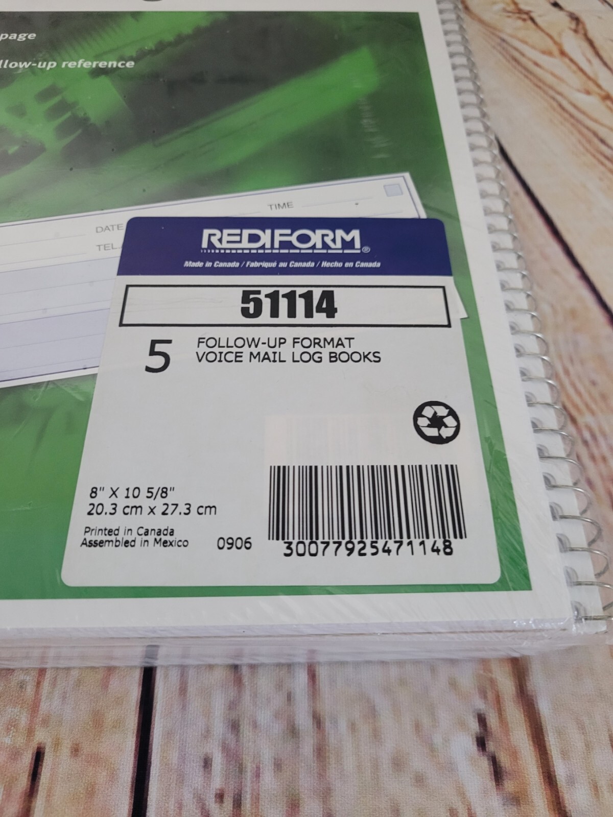 Rediform Follow-Up Voice Mail Log, 10.625″ x 8″, 500 Messages (51114), Set of 5