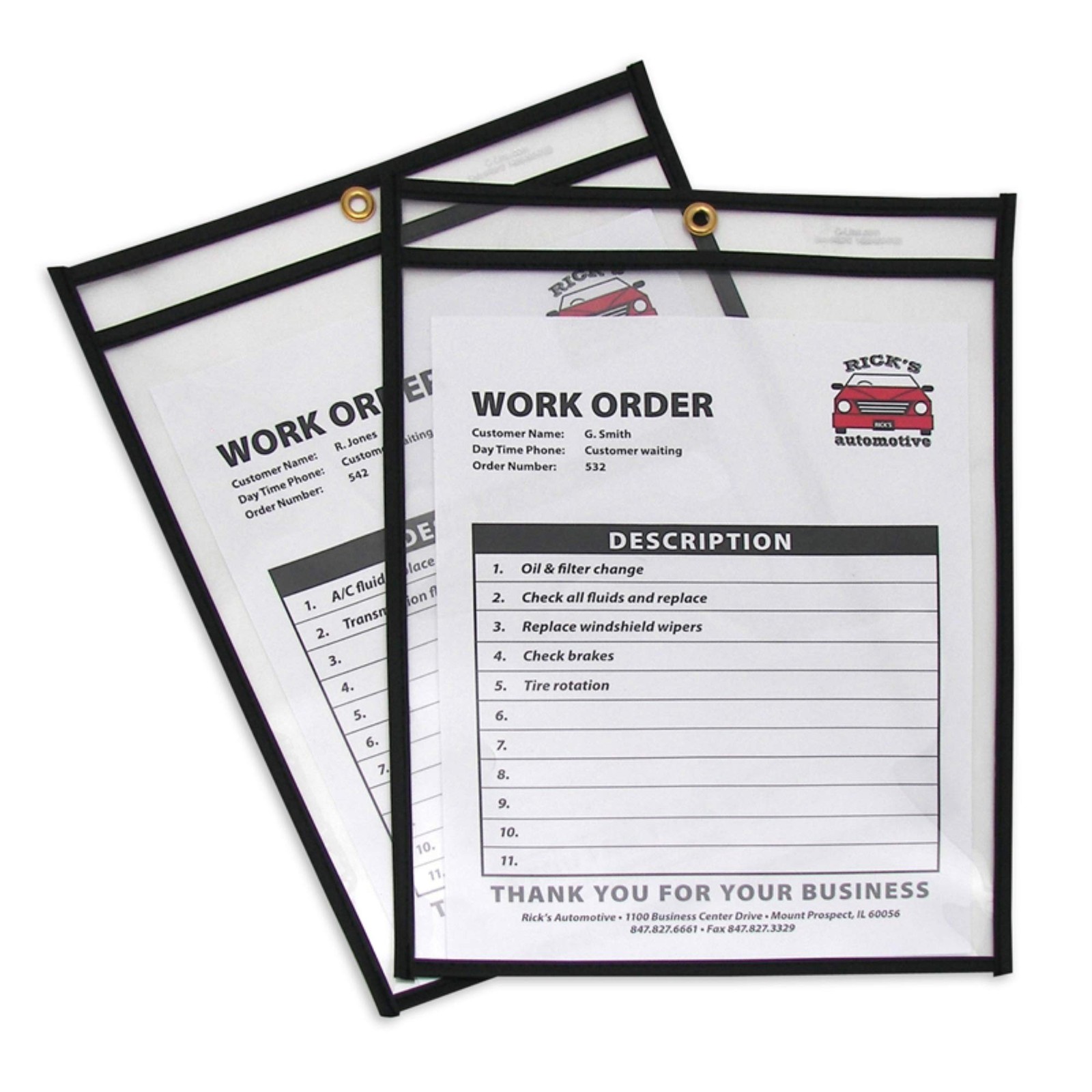 C-Line Stitched Shop Ticket Holders, Both Sides Clear, 9 x 12 9 x 12, Primary