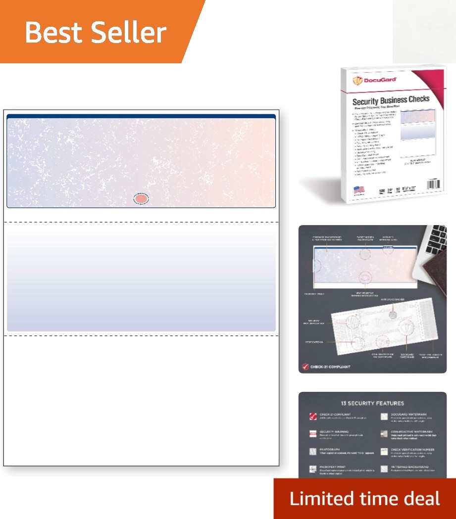 500 Sheet High Security Prismatic Check Paper – ANSI Compliant & Fraud-Resistant