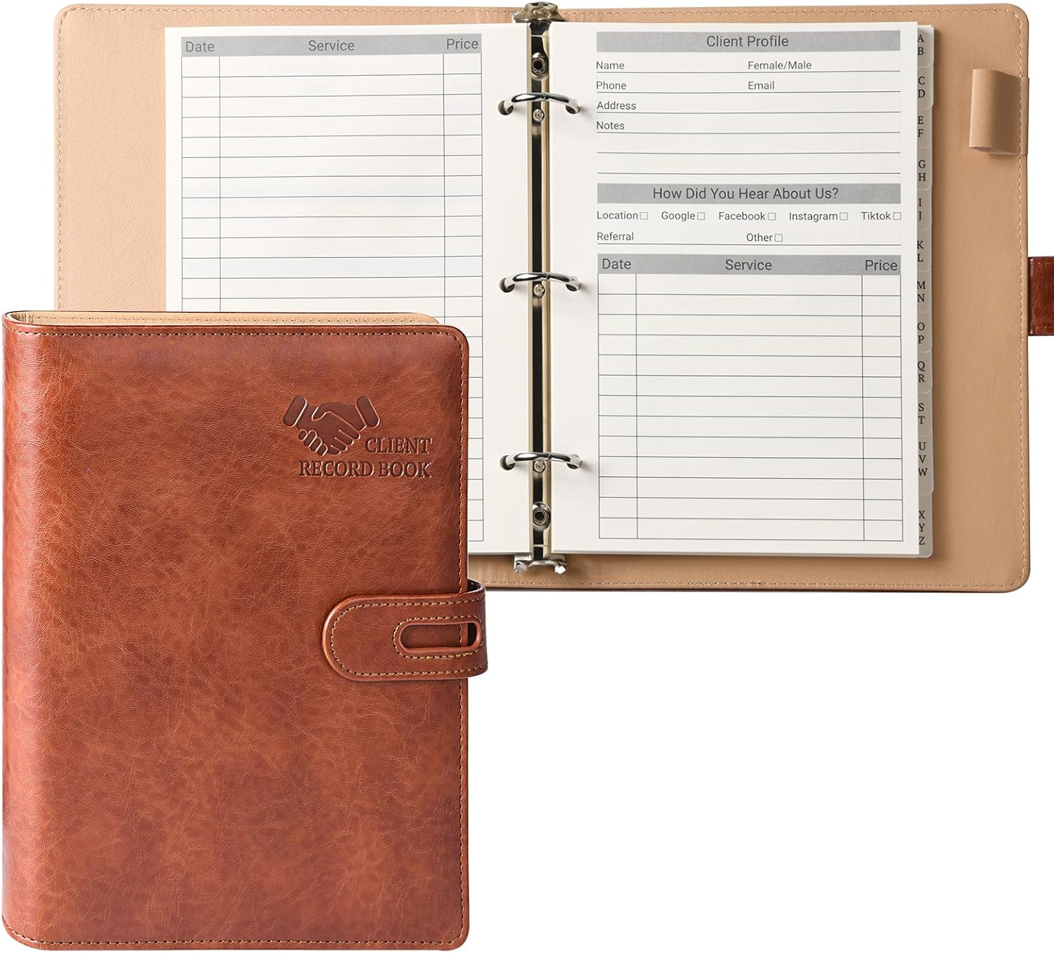 Client Record Book, Hair Stylist Client Profile Book-Binder and Client Record