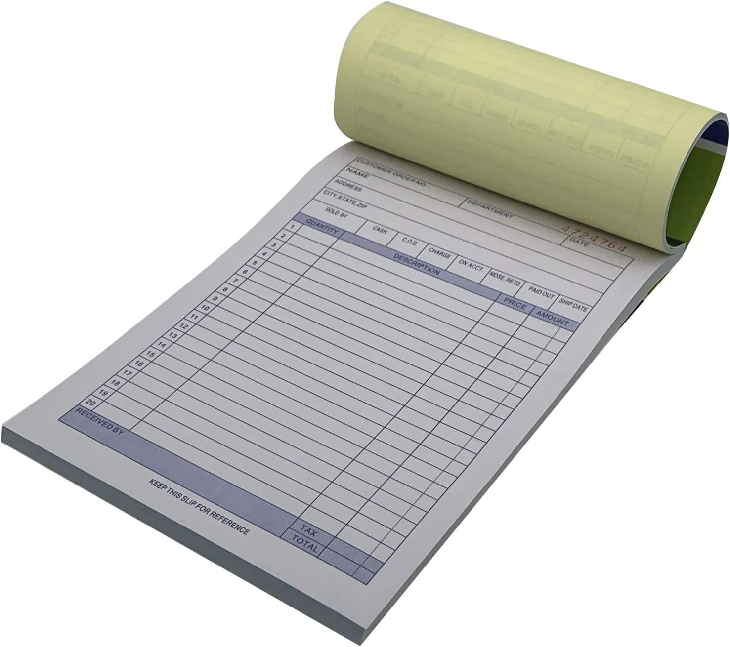 20 Pack Large Sales Order Book Receipt Invoice Duplicate Carbon Copy 50 Sets 5.5