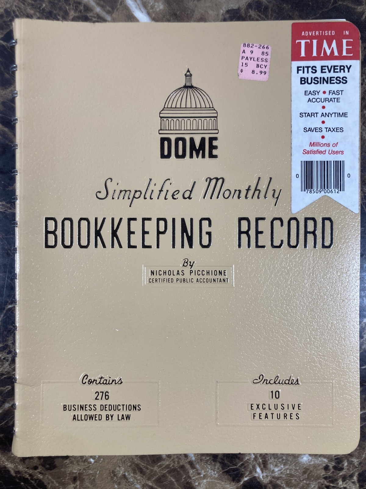 DOME Simplified Monthly Bookkeeping Record # 612 Vintage Business Tax Organizer