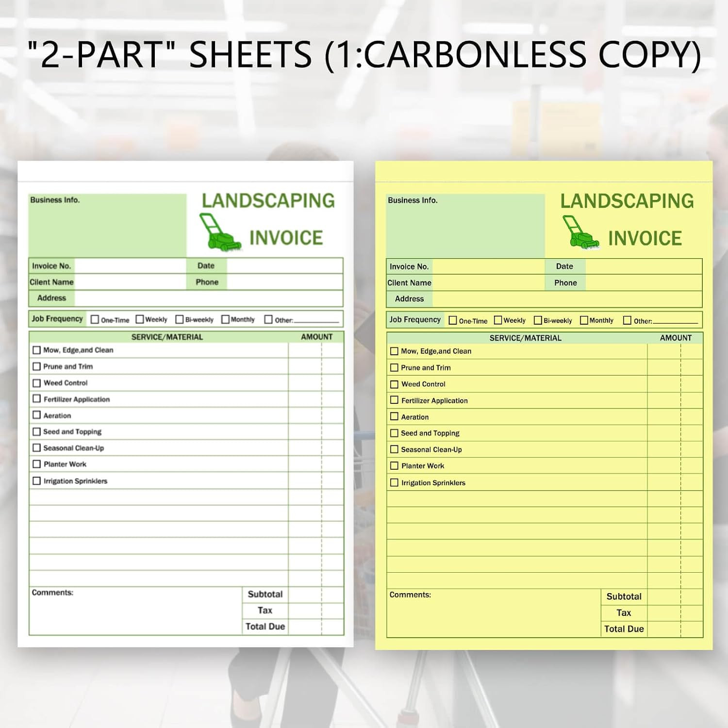 200 Sets Garden Service Invoice Receipt Book, 2-Part Carbonless Landscaping Invo