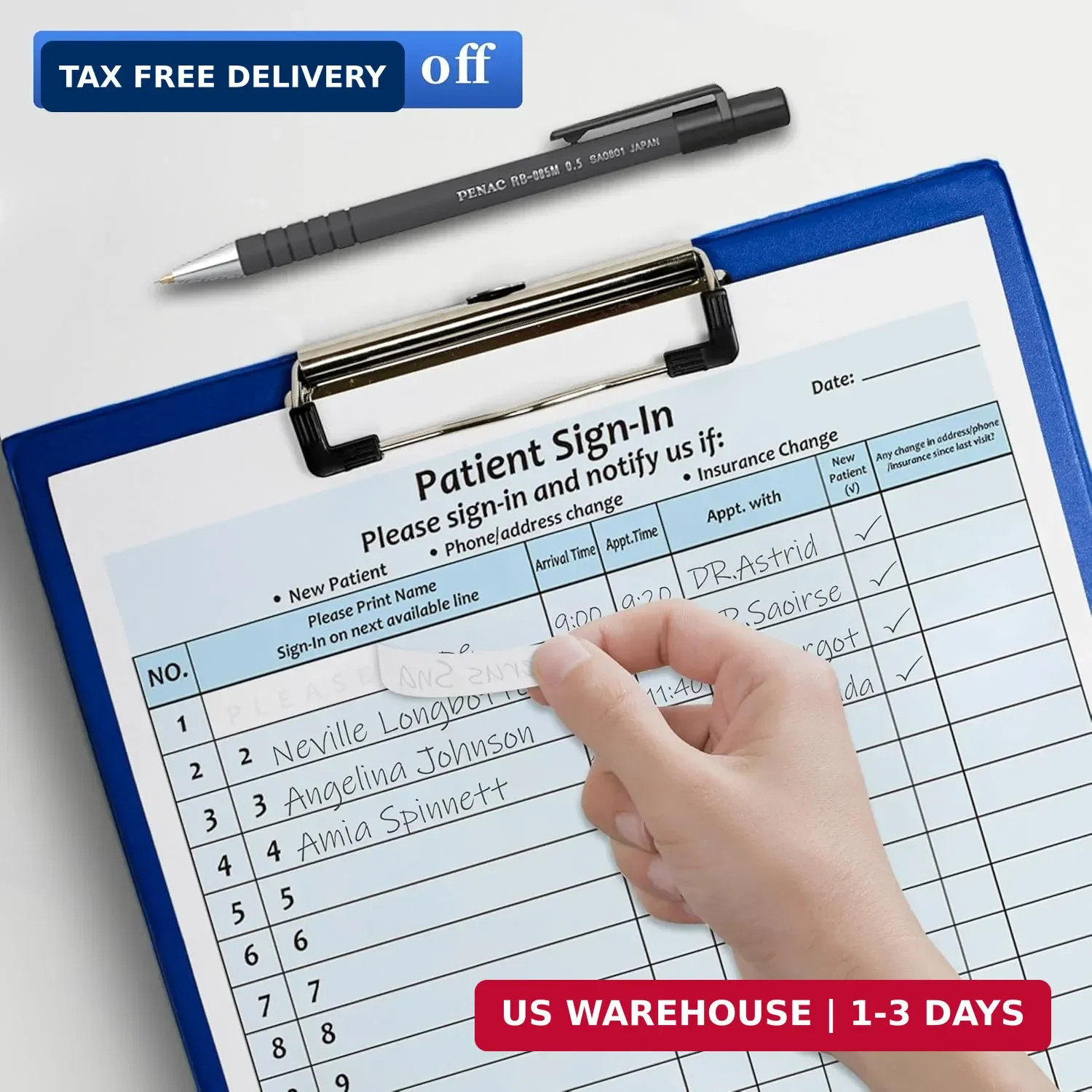 30Packs,Patient Sign in Sheets,HIPAA Compliant,Adhesive Peel-Off Patient Form