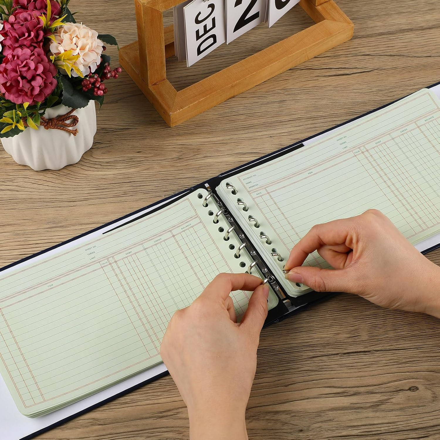 200 Pcs Ledger Sheets 5″ X 8.5″ Extra Sheets Ledger Paper Books for Bookkeeping