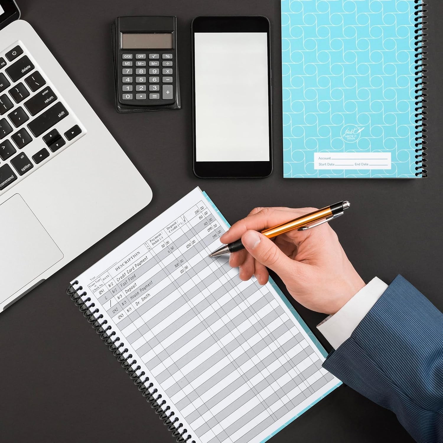 Deluxe Debit Card Ledger Notebook – 1 Pack, 2600 Lines for Organized Finances