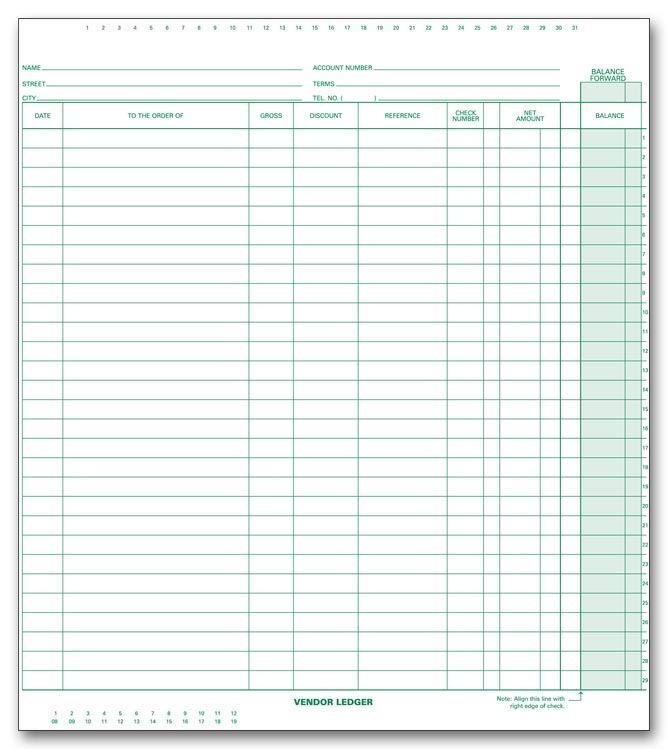 130031N Vendor Ledger 11 x 9 3/4″ QTY 15
