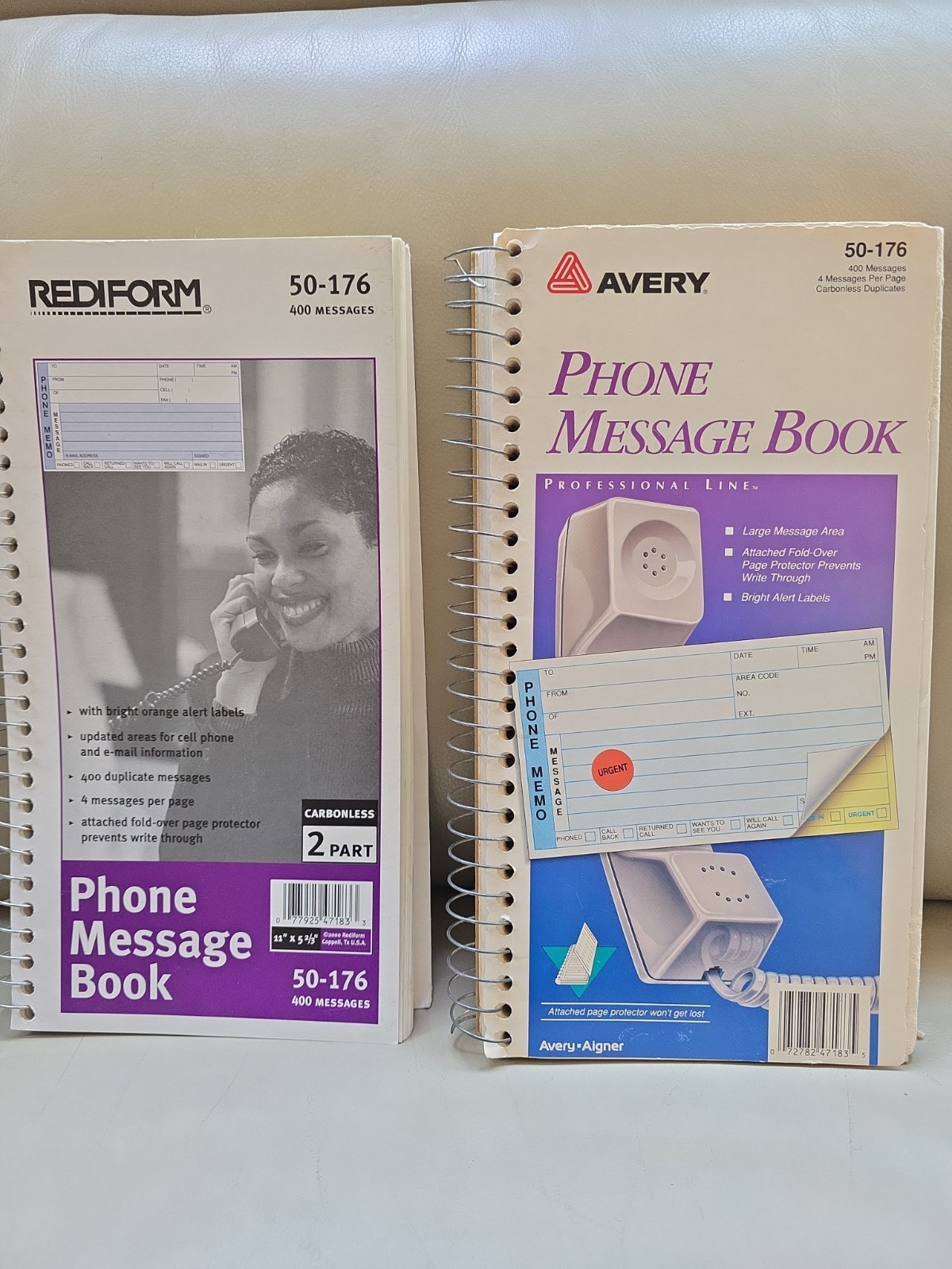 Phone Message Log Book by Avery and Rediform (Lot of 2)