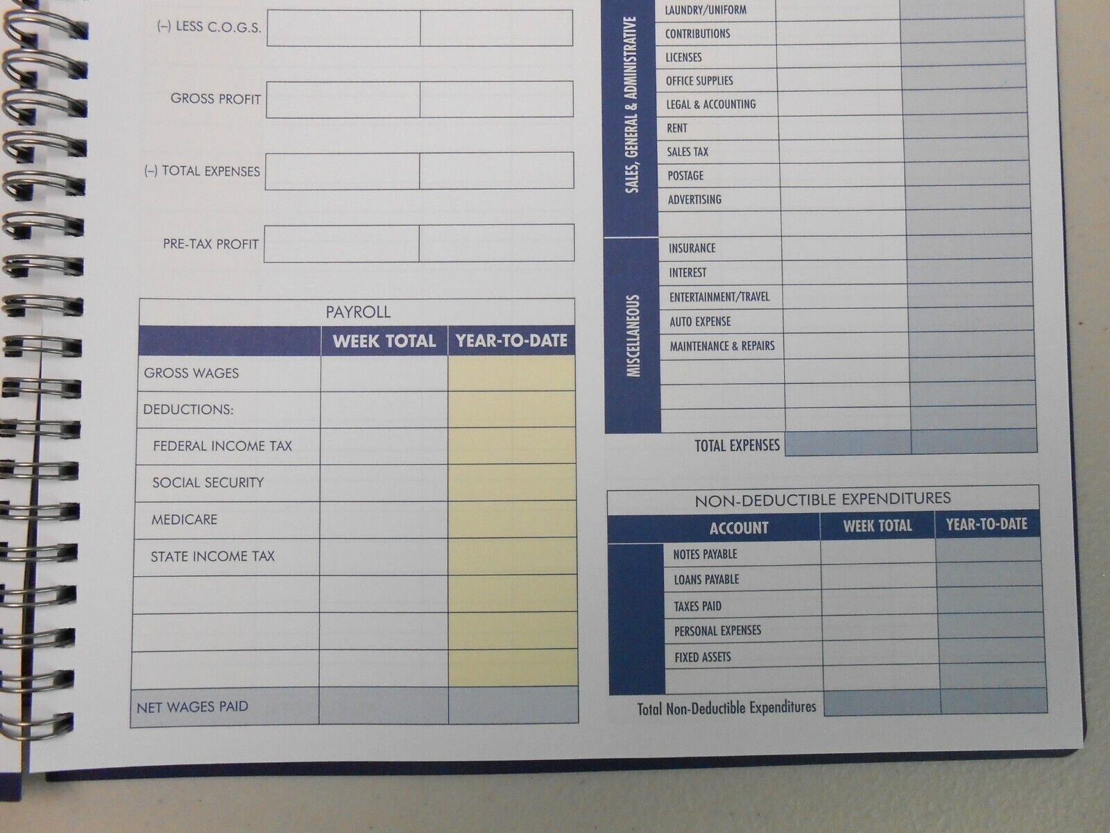 Adams Weekly Bookkeeping Record Book, Spiral Bound, 8.5 X 11 Inches, AFR70