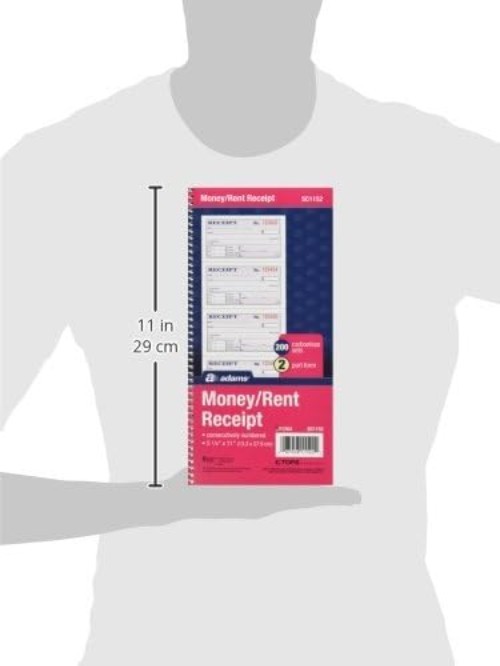 2-Part Carbonless Rent Receipt Book 200 Sets