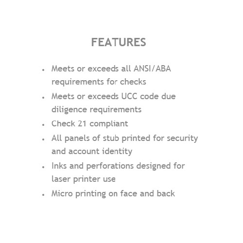75 Sheets – 225 Checks Blank Check Stock Paper – Blue – Three (3) on a Page