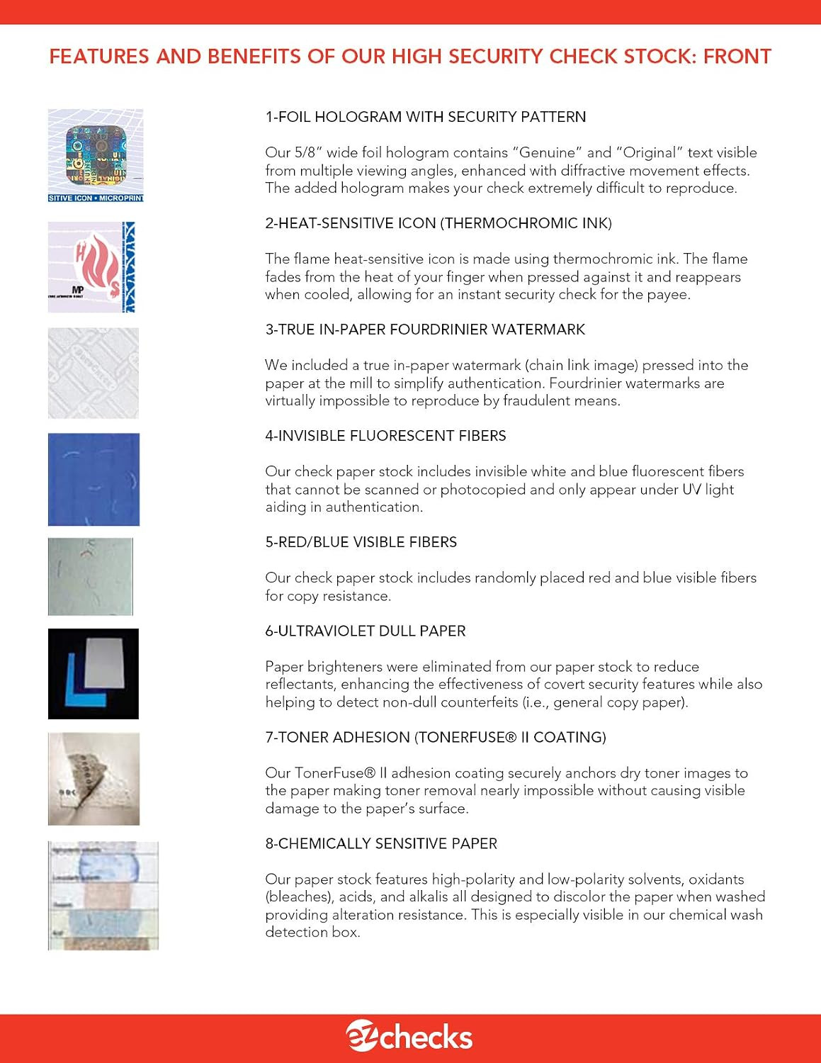 3 Checks per Page Hologram High Security Laser Check Stock | 150