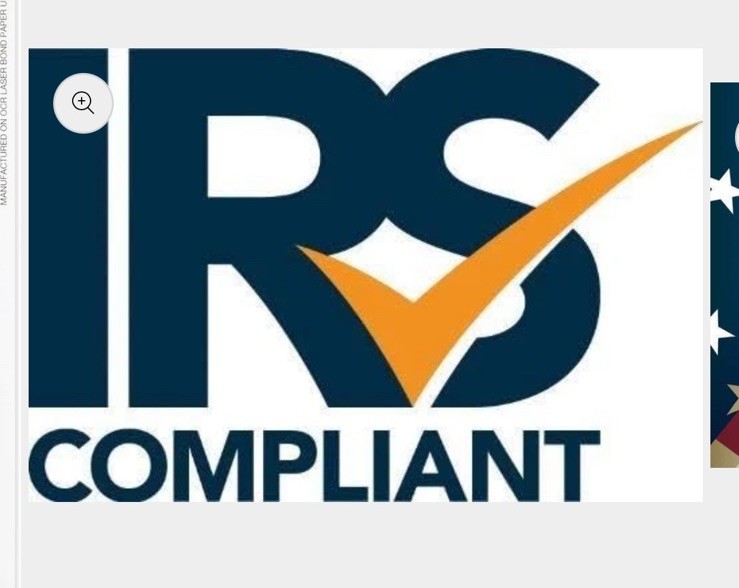 Official IRS Tax Form 1099-DIV single sheet set for 2 recipients NON-carbonless