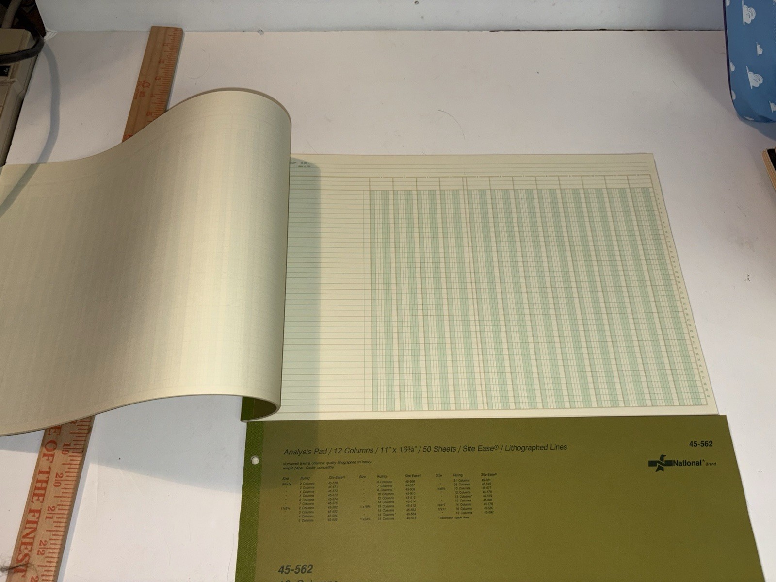 2 Vtg National 12 Column Analysis Pad 45-562 – 11” X 16 3/8” – 50 Sheets Unused