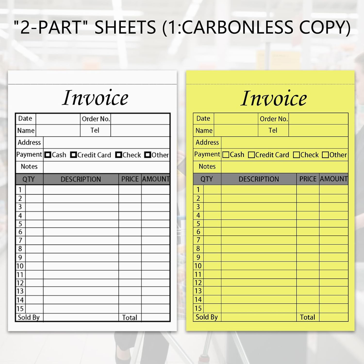 250 Sets Invoice Receipt Book for Small Business, 5.5 X 8.5 in Receipt Book with