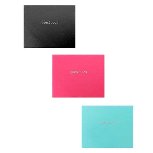 Letts Quality Dazzle Quarto Lined Landscape Guest Book with Stylish Cover