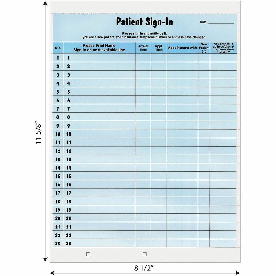 Tabbies Patient Sign-in Label Forms – 125 Sheet[s] – 125 / Pack (tab-14531)