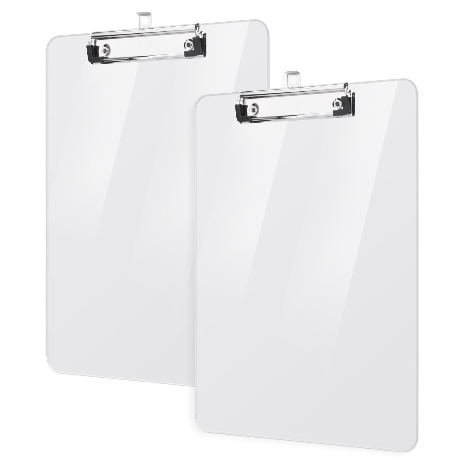 Macroclo 2 Pack Plastic Clipboards, A4 Acrylic Clear Board 8.5×11