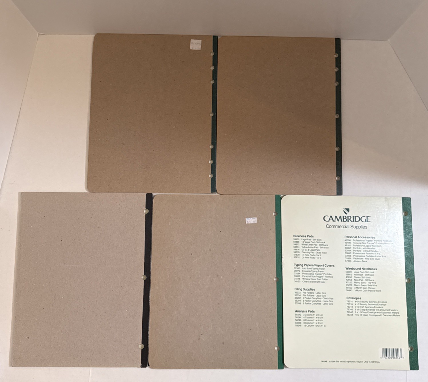 Set Of 5 Vintage Columnar Paper Pads Wilson Jones Boorum & Pease Mead 1968 1986