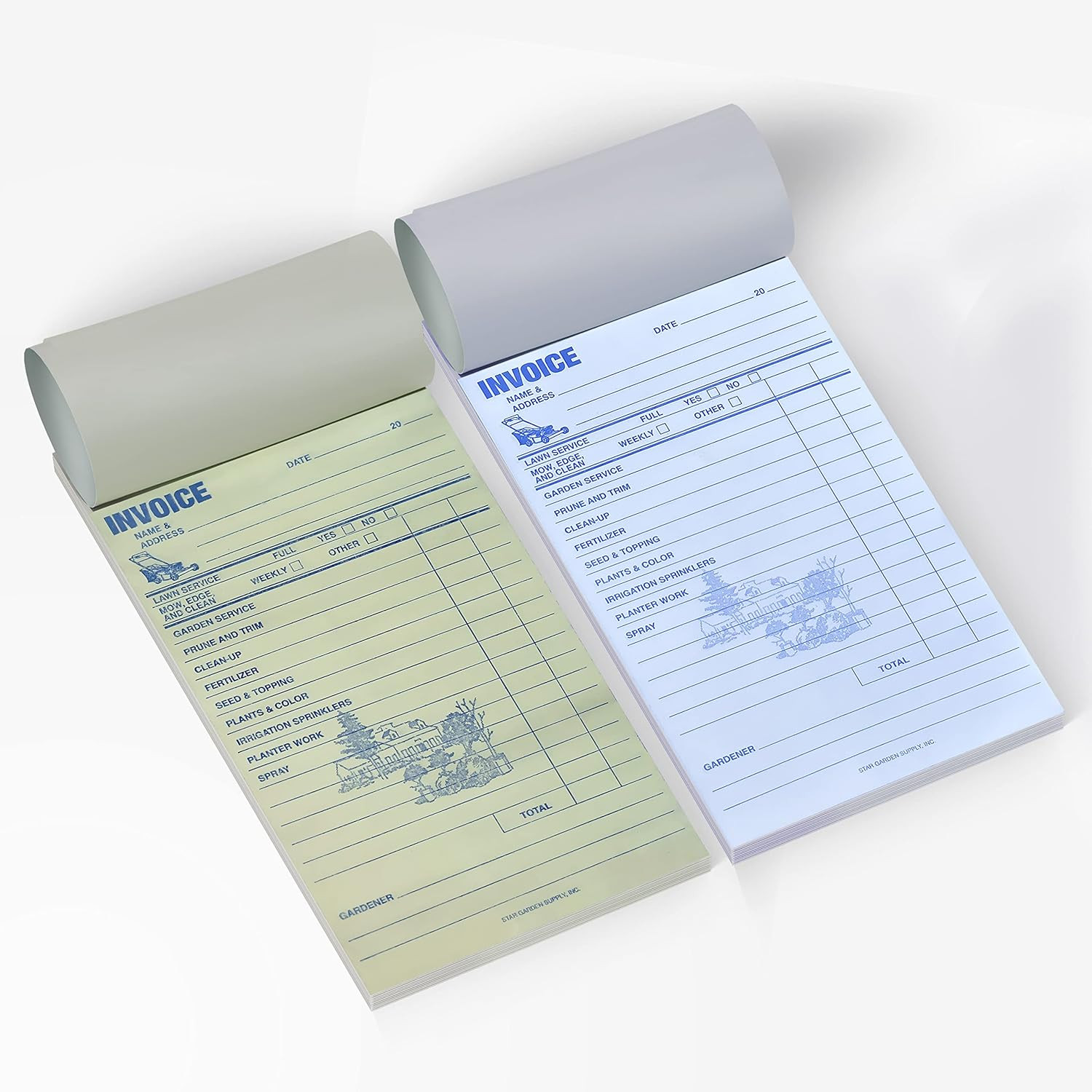 Professional Garden Service Invoice Book 50 Sets Includes Copy Invoice 100 Pages