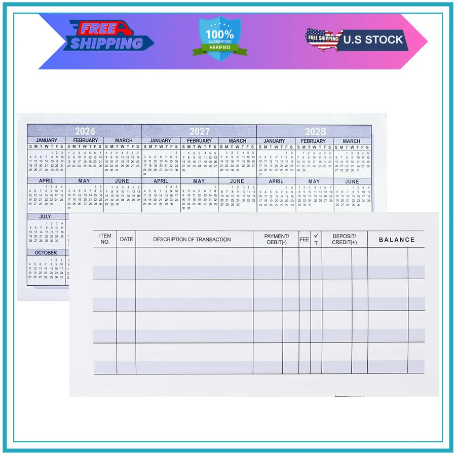20 Pack Checkbook Registers Personal and Business Bank Transaction Ledger Books