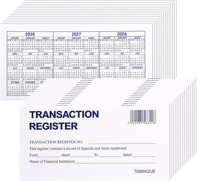Check Registers 24 Pack Easy Read 3×6 Inch Personal Checkbook Standard Size