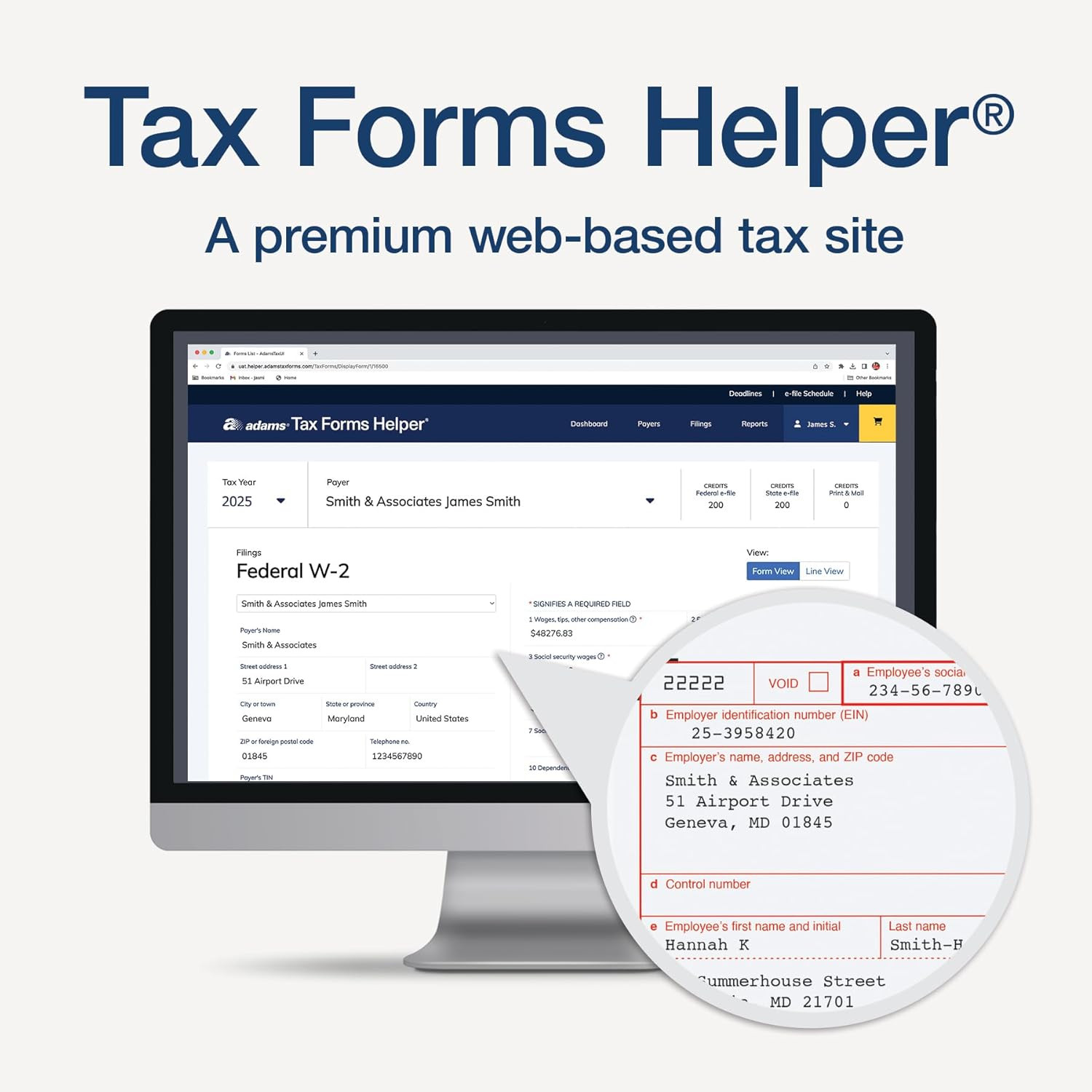 W-2 Forms 2025, 6-Part Kit for 26 Recipients, Includes 26 Envelopes, 3 W-3 Forms