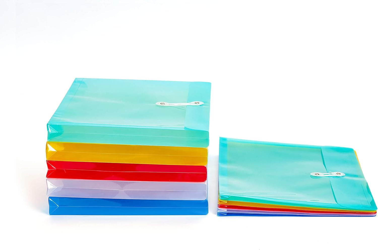 Plastic Letter Size Envelopes with Button & String Tie Closure, 1-1/6″ Expansion
