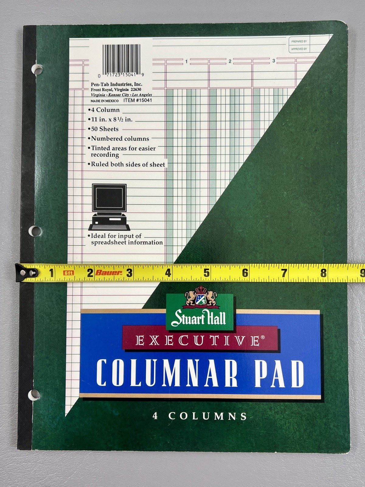 Vintage Stuart Hall Columnar Pad 4 Columns 50 Sheet 8.5”x11” New Unused #15041