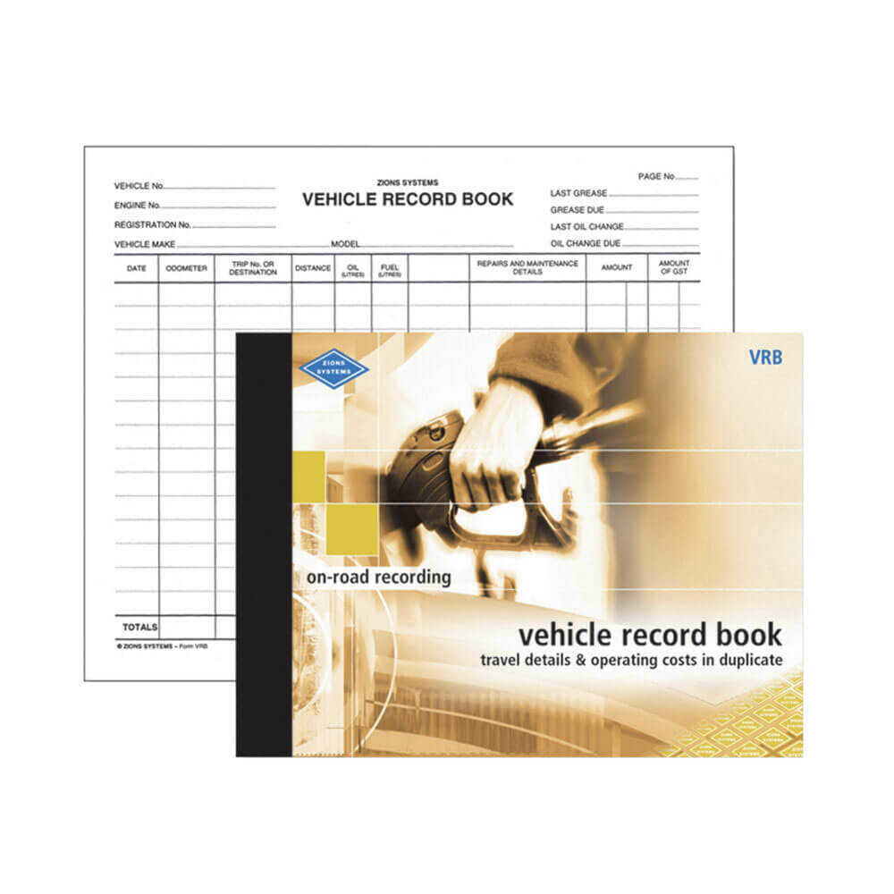 Zions Vehicle Record Book Hardcover 36 Pages 15 Line To A Page 165 X 220mm