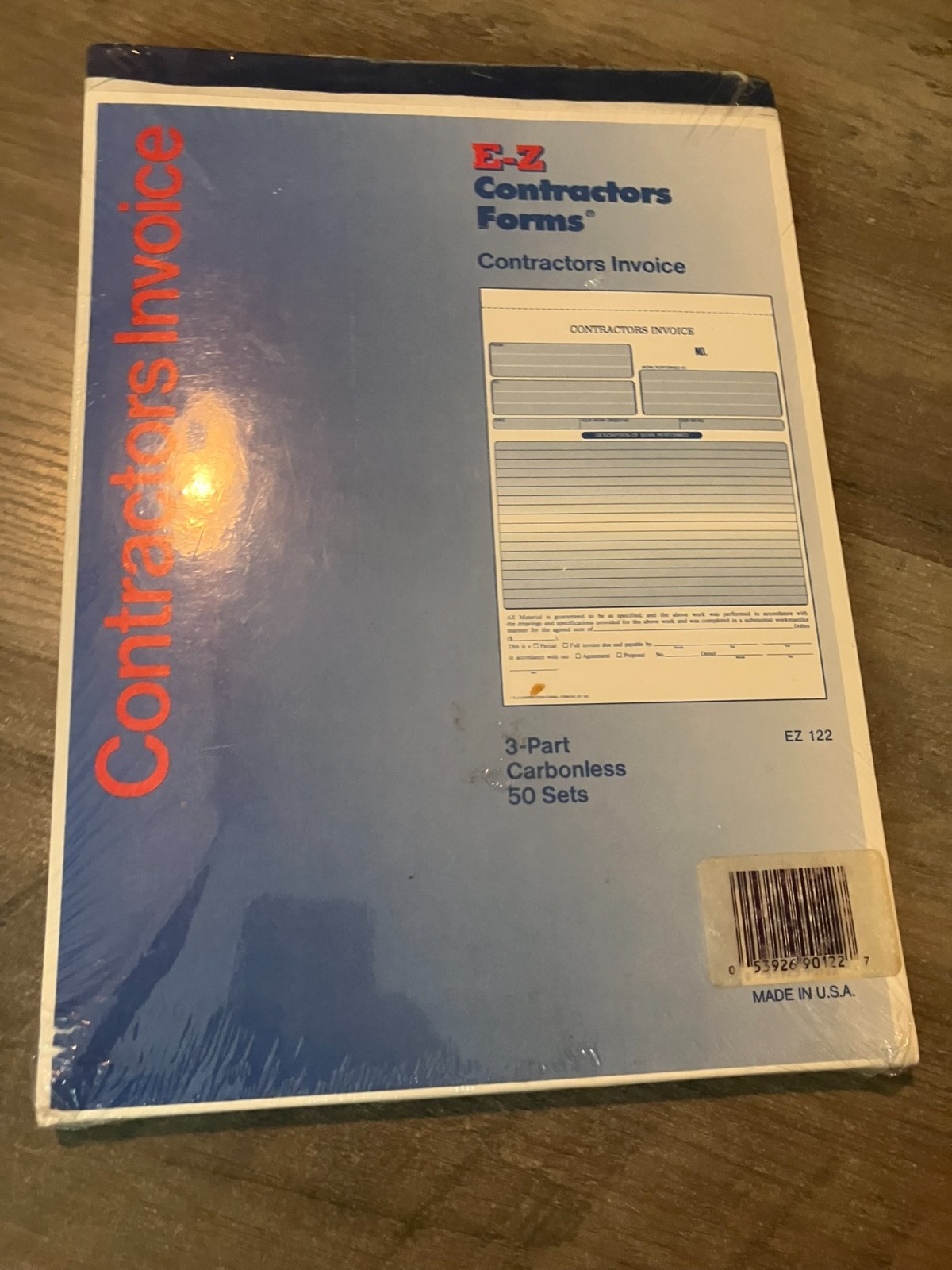 EZ Contractors Forms Invoice Pack of 3-Part 50 Carbonless Sets