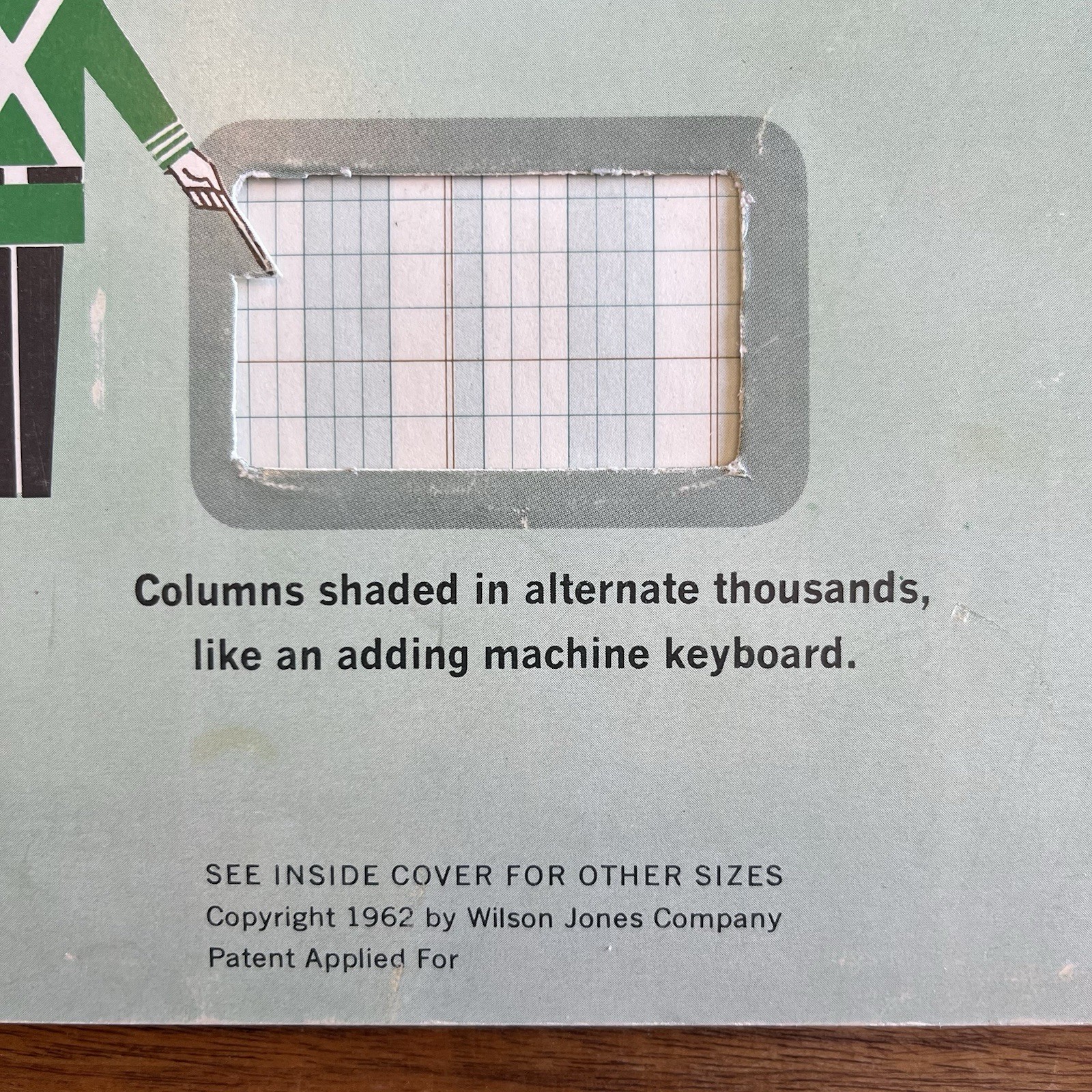 Vtg 1962 Wilson Jones Columnar Pad Write Analysis 13 Columns Green G7613A 11×17″