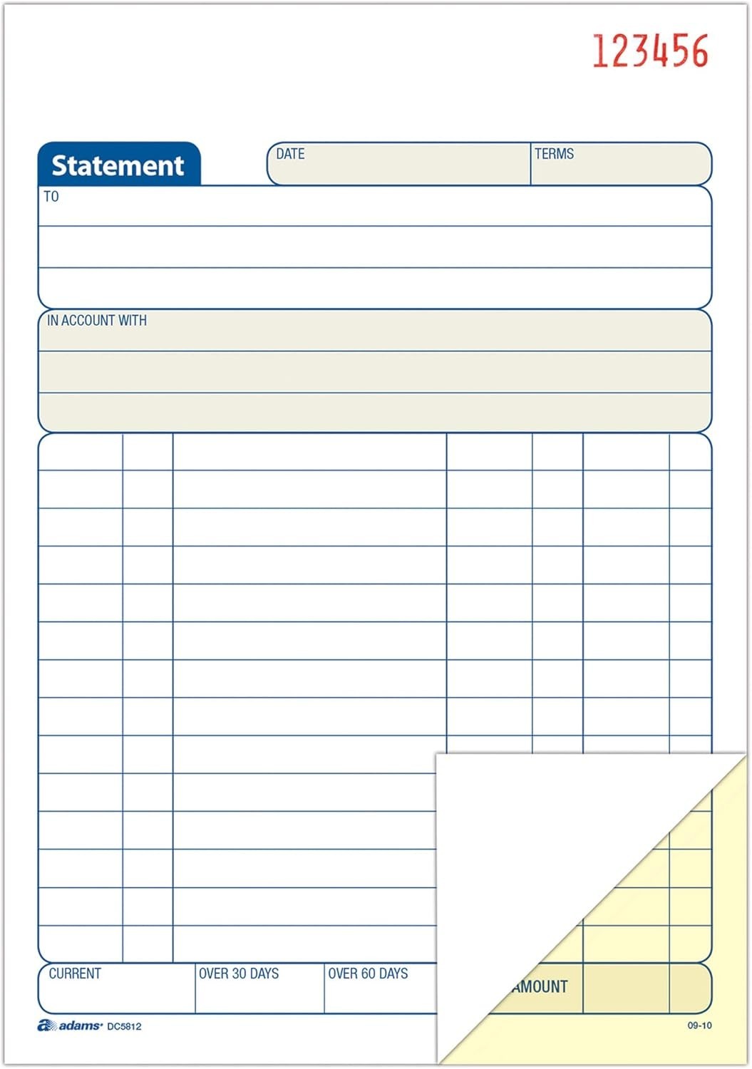 Statement Book, 2-Part Carbonless, White/Canary, 5-9/16 x 8-7/16 Inches,