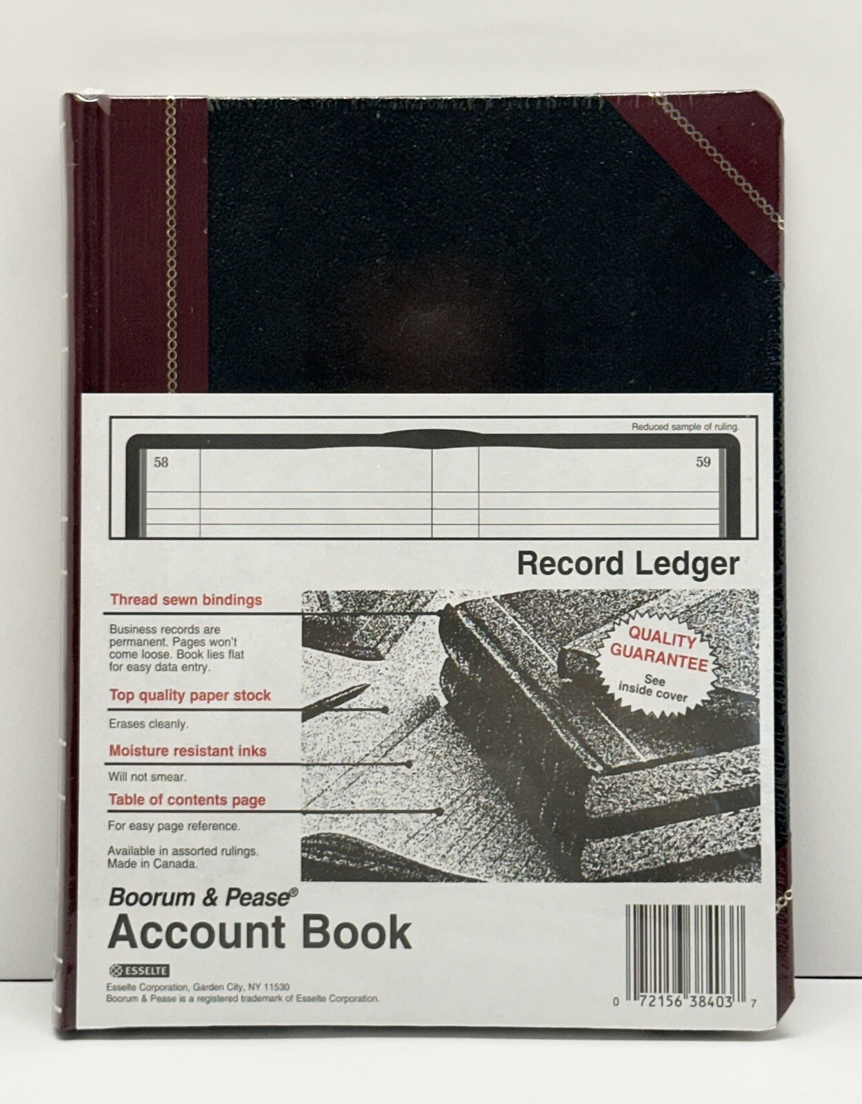 Boorum & Pease Account Book Record Ruling, Thread Sewn, 300 Pages, 9 5/8 x 7 3/4