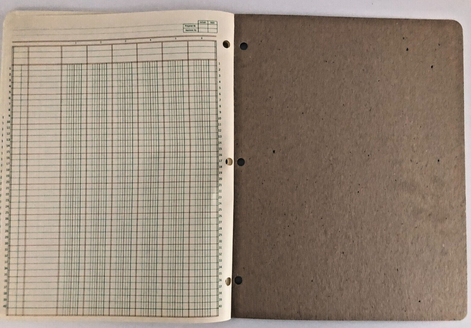 Vtg Boorum Columnar Acctg Work Sheet Pad 6 Column 8806 50 Sheets Blank Green Pgs
