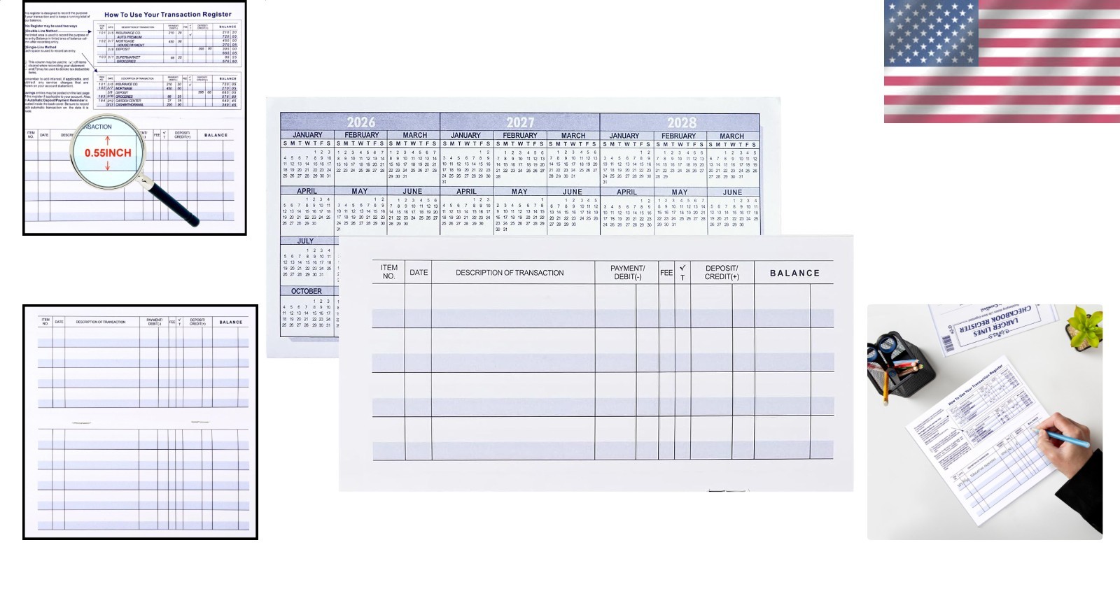 Blank Checkbook Registers 12pc Personal Business Finance Log Book for Payments