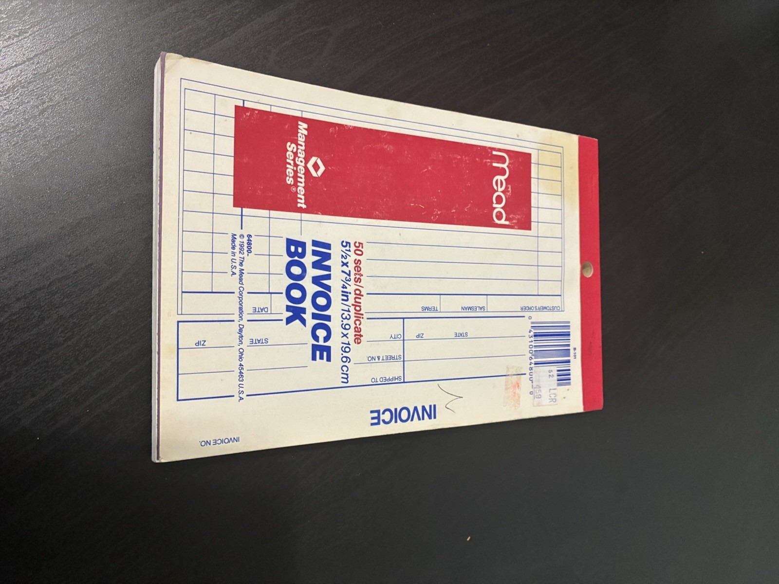 Vintage Mead Management Series 2-part Invoice book 5 1/2″ x 7 3/4″