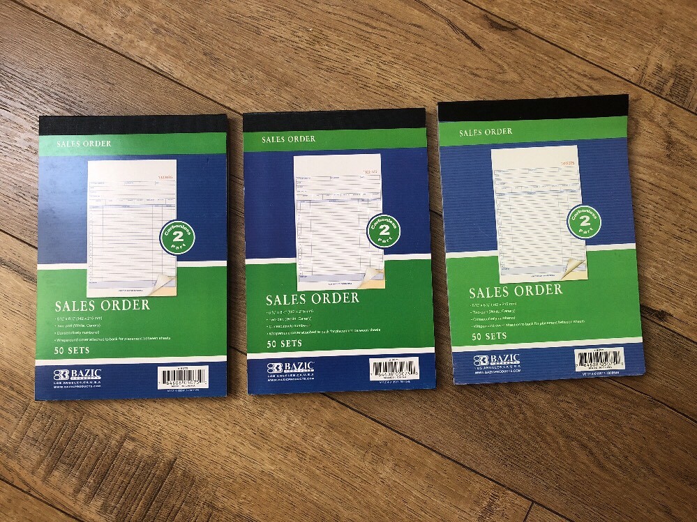 3x Sales Order Book Receipt Invoice Form 50 Set 2 Parts Duplicate Carbonless